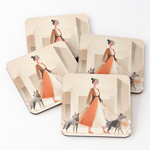 Item preview, Dog walker in a city setting designed and sold by anytka.