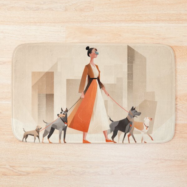 Item preview, Dog walker in a city setting designed and sold by anytka.