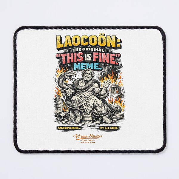 Item preview, Laocoon The Original This Is Fine Meme Greek Mythology Art History Funny Stoic Graphic Tee Typography by Vivaan Studio. designed and sold by Vivaan Studio.