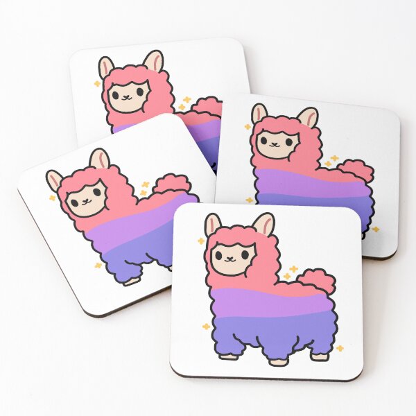 Item preview, bisexual kawaii rainbow pride llama designed and sold by phoebescribble.
