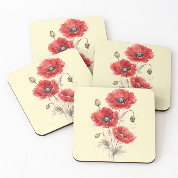 Item preview, Red Poppy fantasy floral minimalist art.  designed and sold by Natart1004.