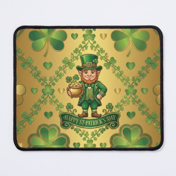 Item preview, Golden St. Patrick’s Day Leprechaun and Shamrock Pattern designed and sold by DGtaLrtcom.