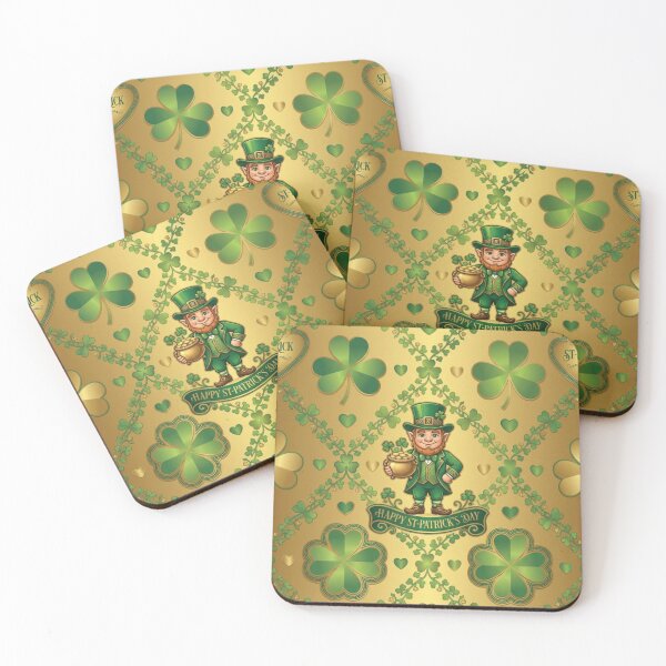 Item preview, Golden St. Patrick’s Day Leprechaun and Shamrock Pattern designed and sold by DGtaLrtcom.
