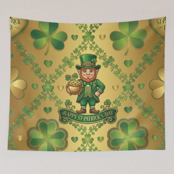 Item preview, Golden St. Patrick’s Day Leprechaun and Shamrock Pattern designed and sold by DGtaLrtcom.