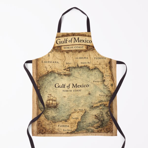 Item preview, Gulf of Mexico – North Coast Vintage Map T-Shirt designed and sold by Ahmed Elgendy.