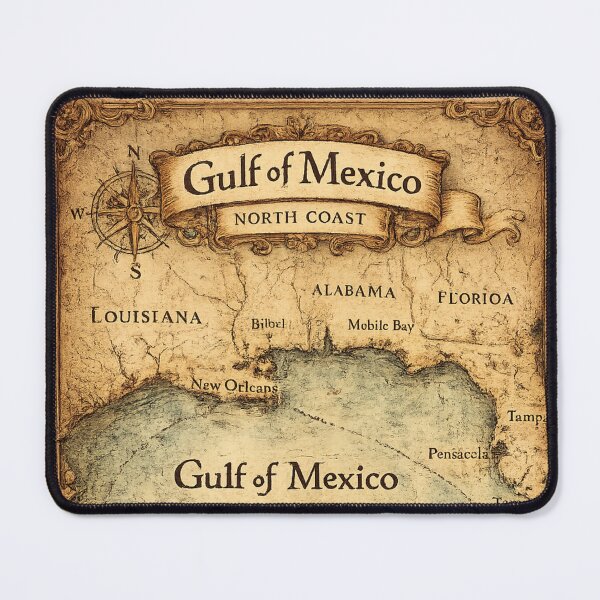 Item preview, Gulf of Mexico – North Coast Vintage Map T-Shirt designed and sold by Ahmed Elgendy.