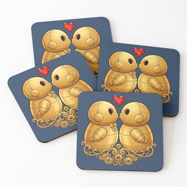 Item preview, Steampunk Smooch – Golden Robot Kiss designed and sold by The Visual Syllabus.