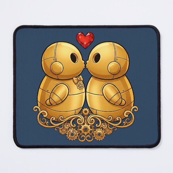 Item preview, Steampunk Smooch – Golden Robot Kiss designed and sold by The Visual Syllabus.