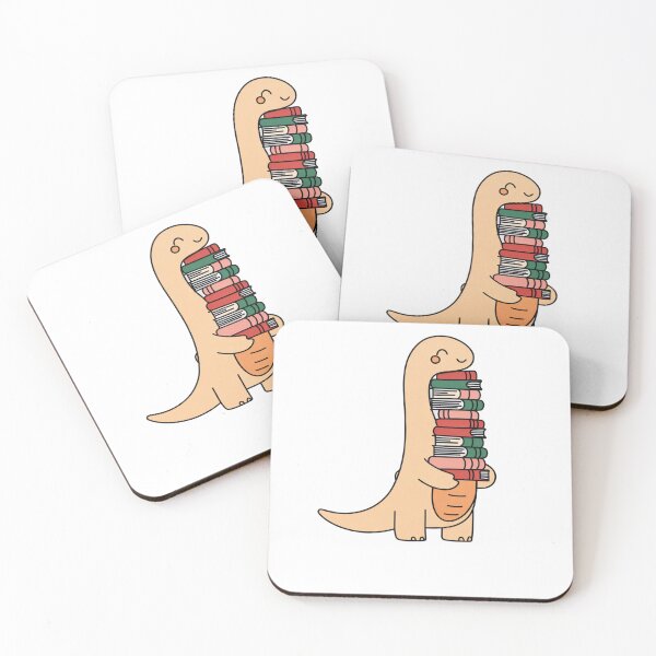 Item preview, Dinosaur Holding Book Stack designed and sold by krystalRomanart.
