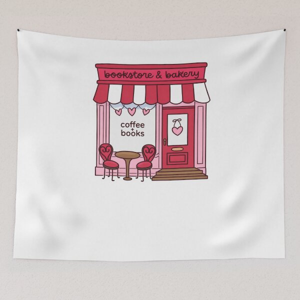 Item preview, Coffee Shop Bookstore Illustration designed and sold by krystalRomanart.