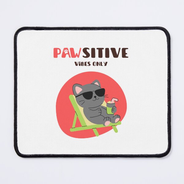 Item preview, Pawsitive Vibes Only – Cool Cat on Flamingo Float designed and sold by PICODOG.