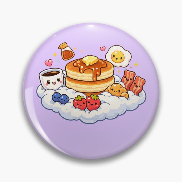 Item preview, Kawaii Breakfast Pancakes Sticker | Cute Floating Pancakes, Coffee, Egg & Fruit Illustration designed and sold by MeghannsMinimalMeals.
