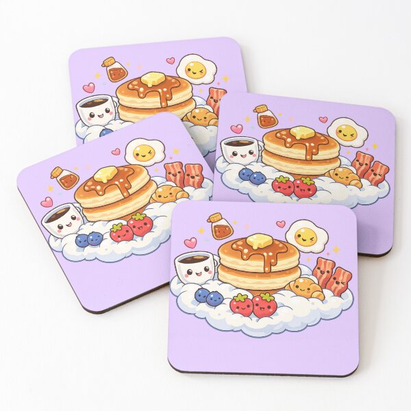 Item preview, Kawaii Breakfast Pancakes Sticker | Cute Floating Pancakes, Coffee, Egg & Fruit Illustration designed and sold by MeghannsMinimalMeals.