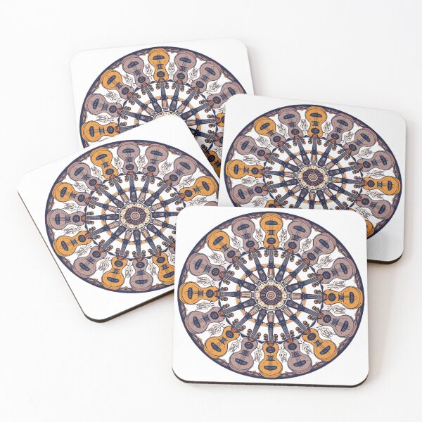 Item preview, Ornamental mandala of folk acoustic guitars designed and sold by StormArte.