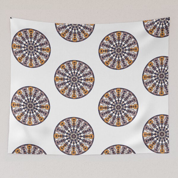 Item preview, Ornamental mandala of folk acoustic guitars designed and sold by StormArte.