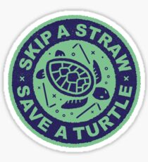 Skip A Straw Save A Turtle - Love Turtles Logo Sticker