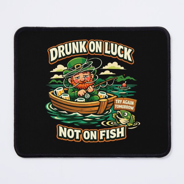 Item preview, Drunk On Luck Fishing Leprechaun designed and sold by EimSol.