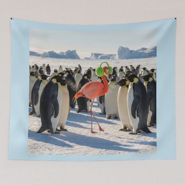 Item preview, Flamingo Visits His Antarctic Penguin Friends designed and sold by Tridentulus.