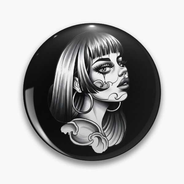Item preview, Chicana Clown Girl Neo Traditional Tattoo Art designed and sold by Prolificreate.