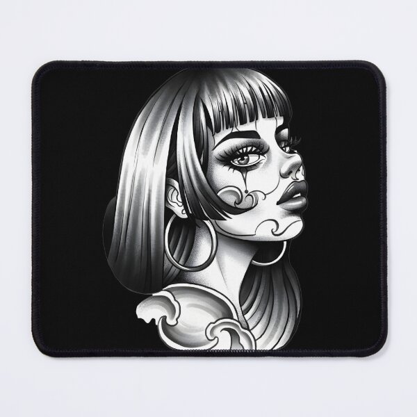 Item preview, Chicana Clown Girl Neo Traditional Tattoo Art designed and sold by Prolificreate.