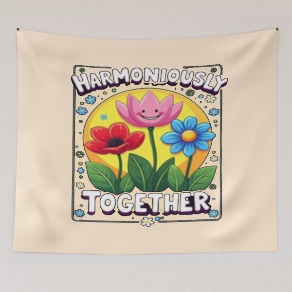 Item preview, Harmoniously Together Floral Friends - Happy Blooms designed and sold by PriyaMagic.