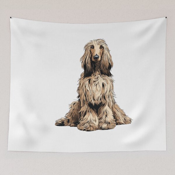 Item preview, Cream Afghan Hound Dog Illustration designed and sold by whyitsme.