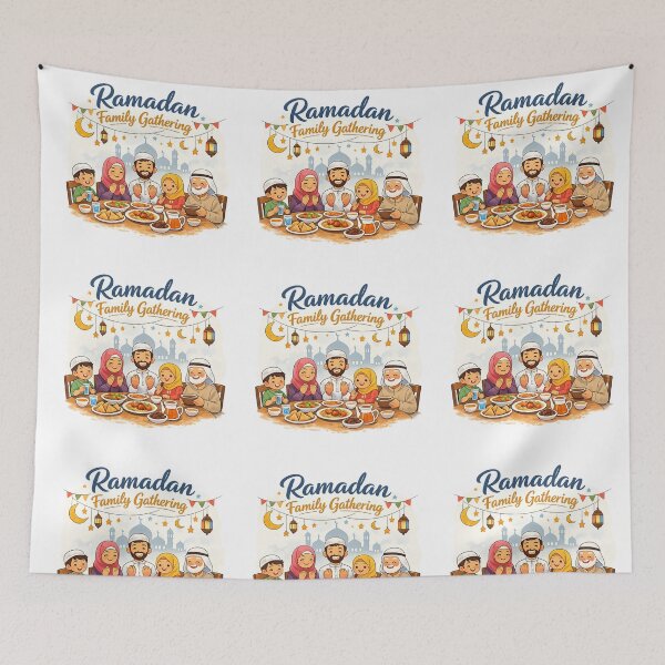 Item preview, Ramadan Family Gathering – Warm Islamic Family Iftar Design designed and sold by best-2025.