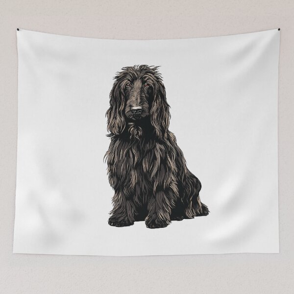 Item preview, Black Afghan Hound Dog Illustration designed and sold by whyitsme.
