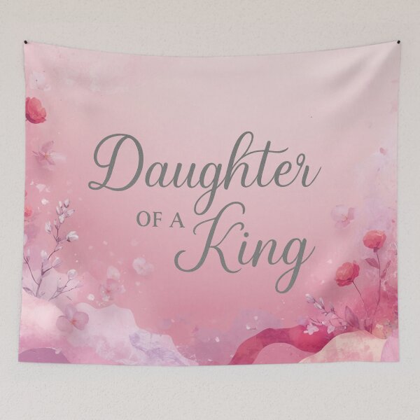Item preview, Daughter of a King Christian Floral Faith Typography Art designed and sold by Daughter of a King Designs.