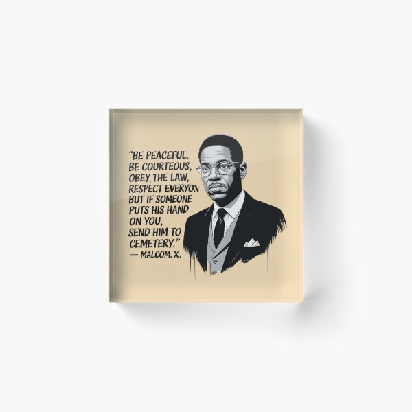 Item preview, Peace & Strength – Malcolm X Inspirational Quote designed and sold by redask2me.