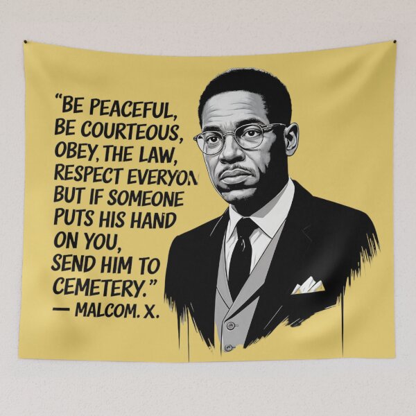 Item preview, Peace & Strength – Malcolm X Inspirational Quote designed and sold by redask2me.