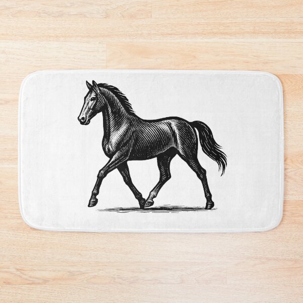 Item preview, Vintage Horse Trotting – Classic Black and White Illustration designed and sold by best-2025.
