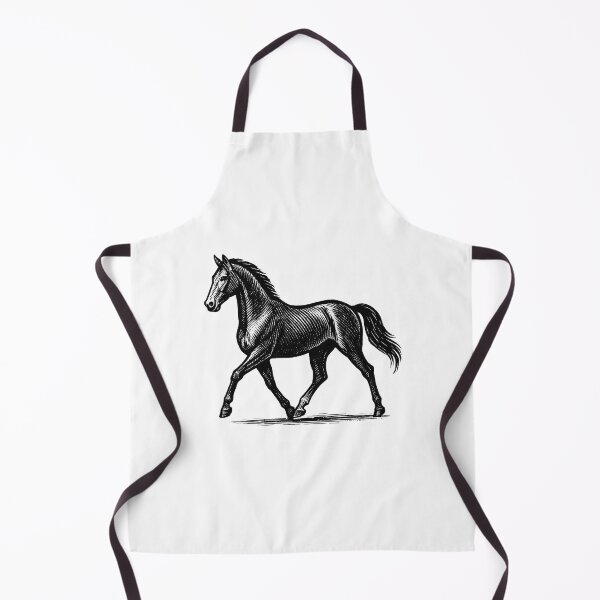 Item preview, Vintage Horse Trotting – Classic Black and White Illustration designed and sold by best-2025.