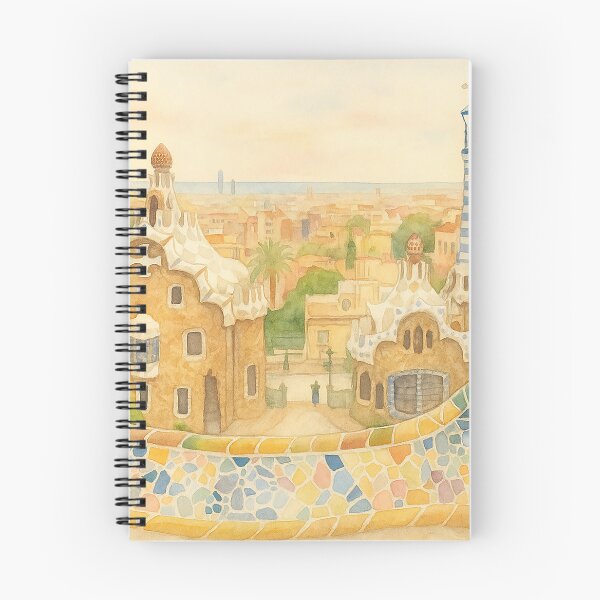 Item preview, Park Guell Watercolor Vintage – Soft Pastel Barcelona Art Print designed and sold by best-2025.