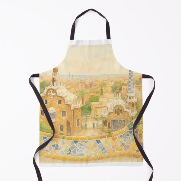 Item preview, Park Guell Watercolor Vintage – Soft Pastel Barcelona Art Print designed and sold by best-2025.
