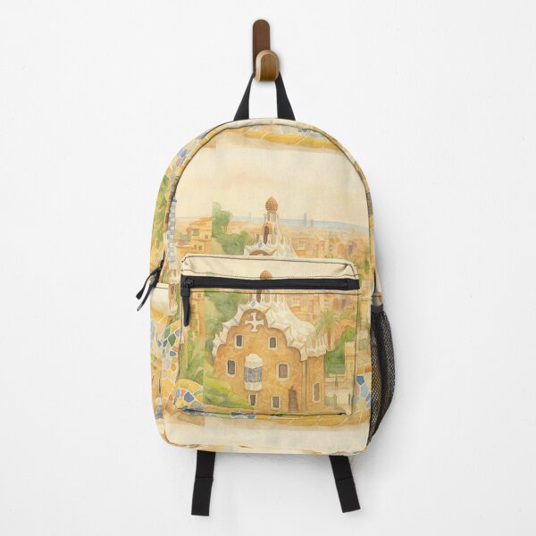 Item preview, Park Guell Watercolor Vintage – Soft Pastel Barcelona Art Print designed and sold by best-2025.