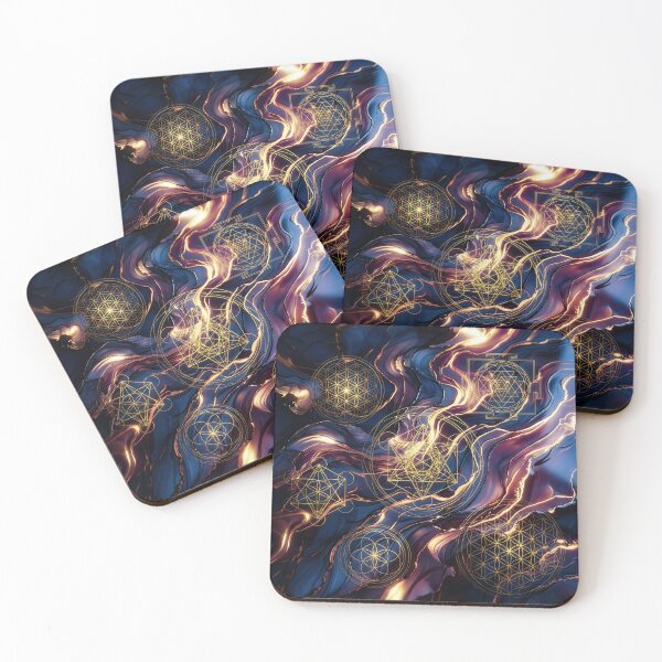 Item preview, Sacred Geometry Embedded in Liquid Gold Fluid designed and sold by BrickByDream.