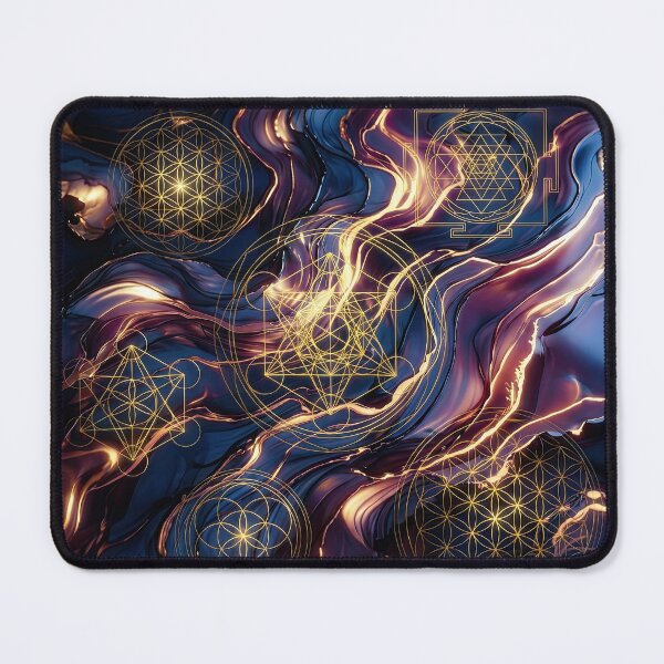 Item preview, Sacred Geometry Embedded in Liquid Gold Fluid designed and sold by BrickByDream.