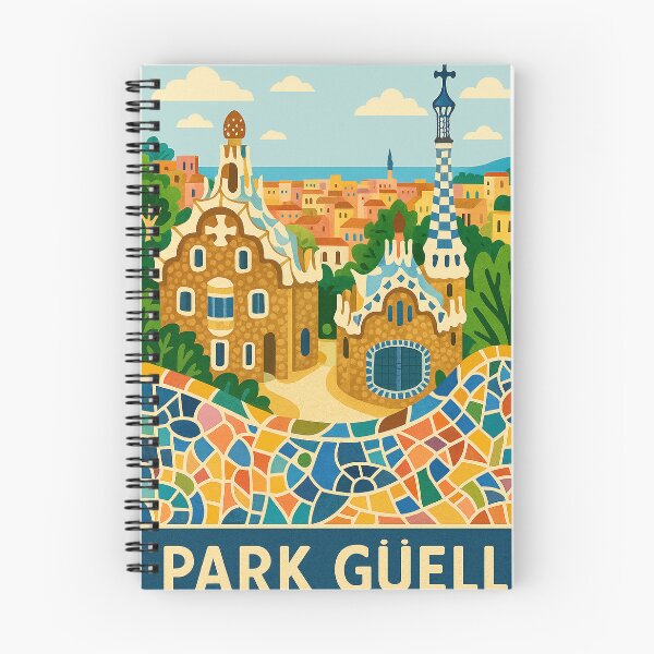 Item preview, Park Guell Barcelona – Colorful Gaudi Mosaic Illustration designed and sold by best-2025.