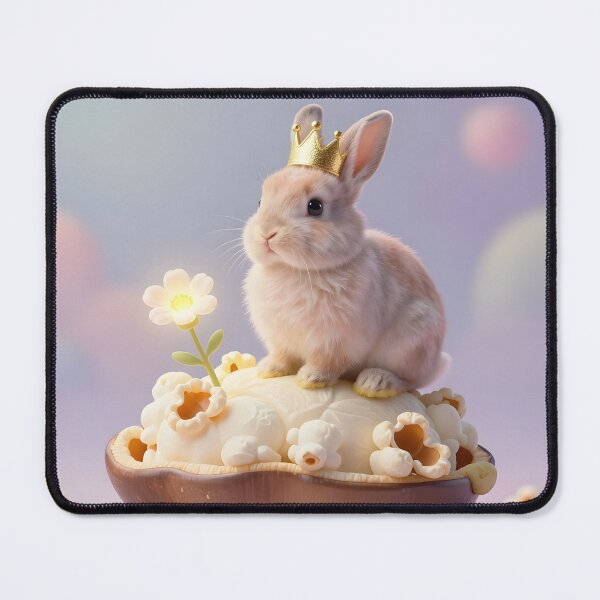 Item preview, Fluffy rabbit in a miniature crown designed and sold by PrintLabStudio.