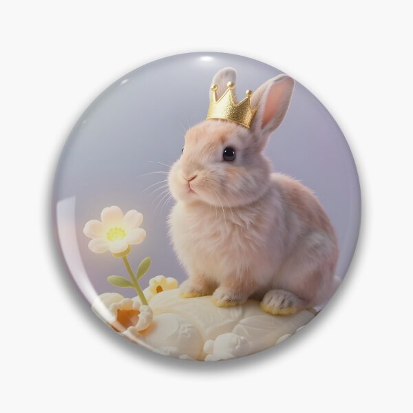 Item preview, Fluffy rabbit in a miniature crown designed and sold by PrintLabStudio.