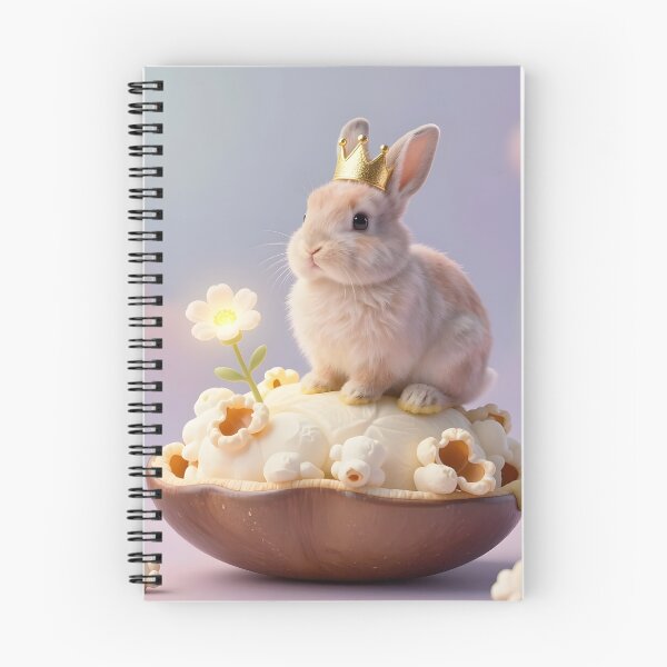 Item preview, Fluffy rabbit in a miniature crown designed and sold by PrintLabStudio.