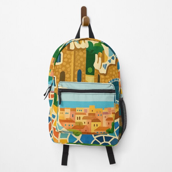 Item preview, Park Guell Barcelona – Colorful Gaudi Mosaic Illustration designed and sold by best-2025.