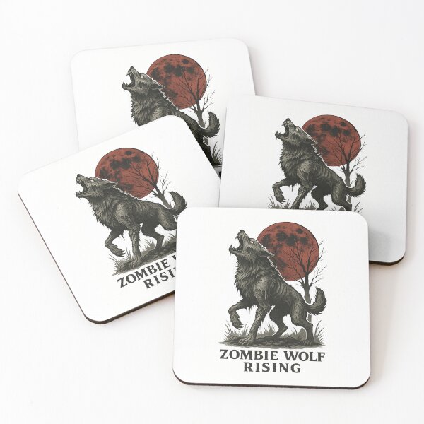 Aperçu de l'œuvre Zombie Wolf Rising – Dark Vintage Horror Design créée et vendue par best-2025.