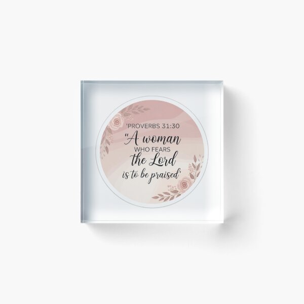 Item preview, Proverbs 31:30 Christian Sticker – A Woman Who Fears the Lord Feminine Design designed and sold by Illustrated Faith.