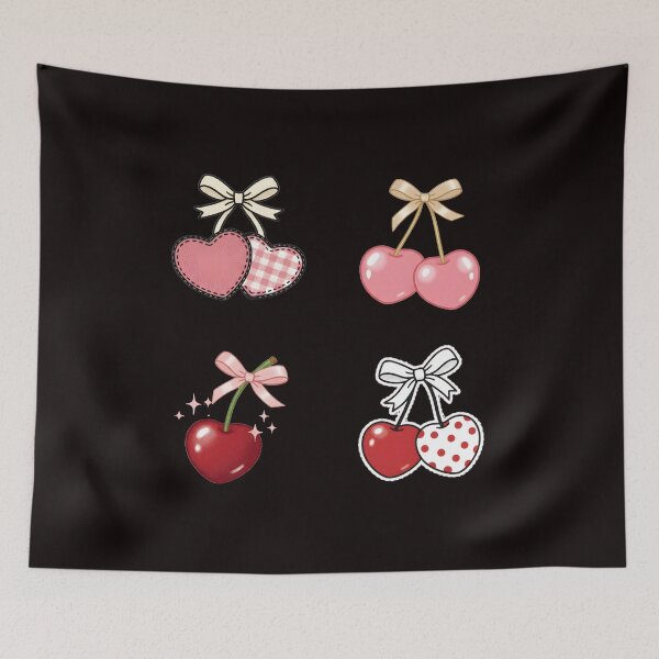 Item preview, Vday Cherry, Fuzzy Cherry, Faux Latch Hook Cherry, Retro Valentine's, Trendy Valentine, Fun Valentines designed and sold by DesignDenDo ⭐⭐⭐⭐⭐.
