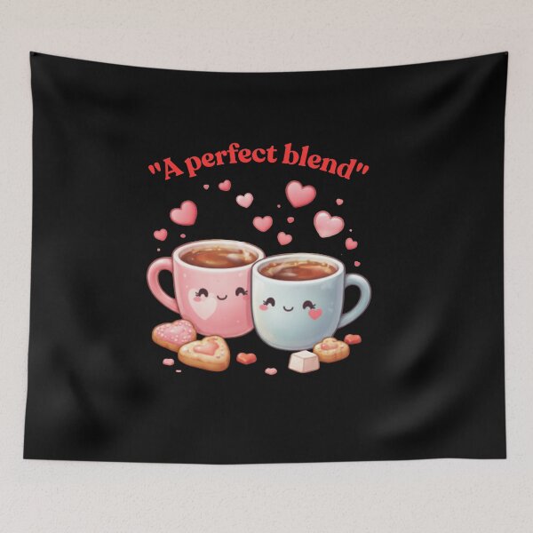 Item preview, A Perfect Blend - Cute Kawaii Coffee Cups Valentine designed and sold by Vive con Fe.