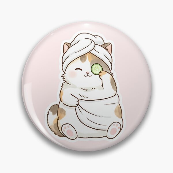 Item preview, Cute Spa Day Calico Cat With Cucumber Slice designed and sold by DigitalAnnaBanana.