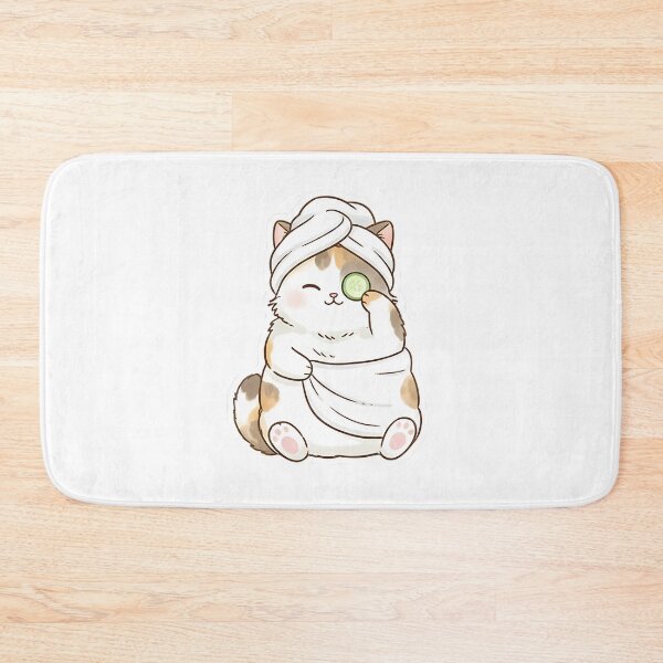 Item preview, Cute Spa Day Calico Cat With Cucumber Slice designed and sold by DigitalAnnaBanana.