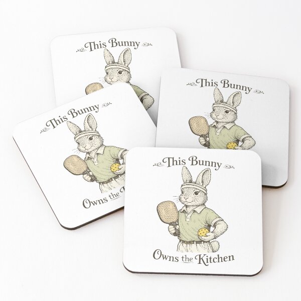 Item preview, This Bunny Owns the Kitchen – Funny Vintage Pickleball Art designed and sold by FamaPod.
